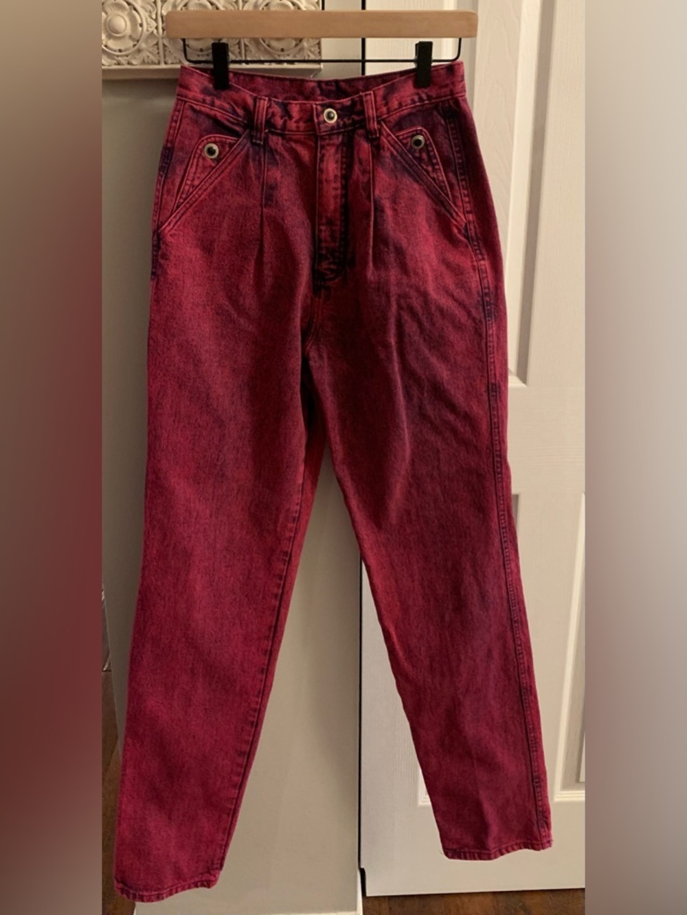 Wrangler Vintage Red Acid Wash Cotton High Rise Western Jeans